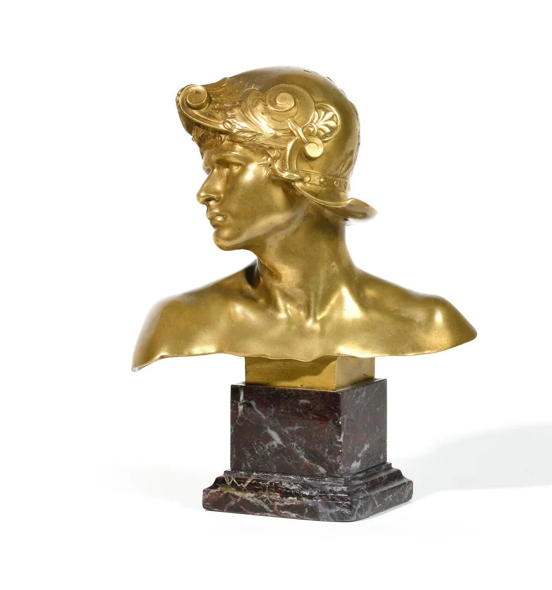 Tête De Mercure 1895 - 1900 Emmanuel Hannaux H.22 Cm