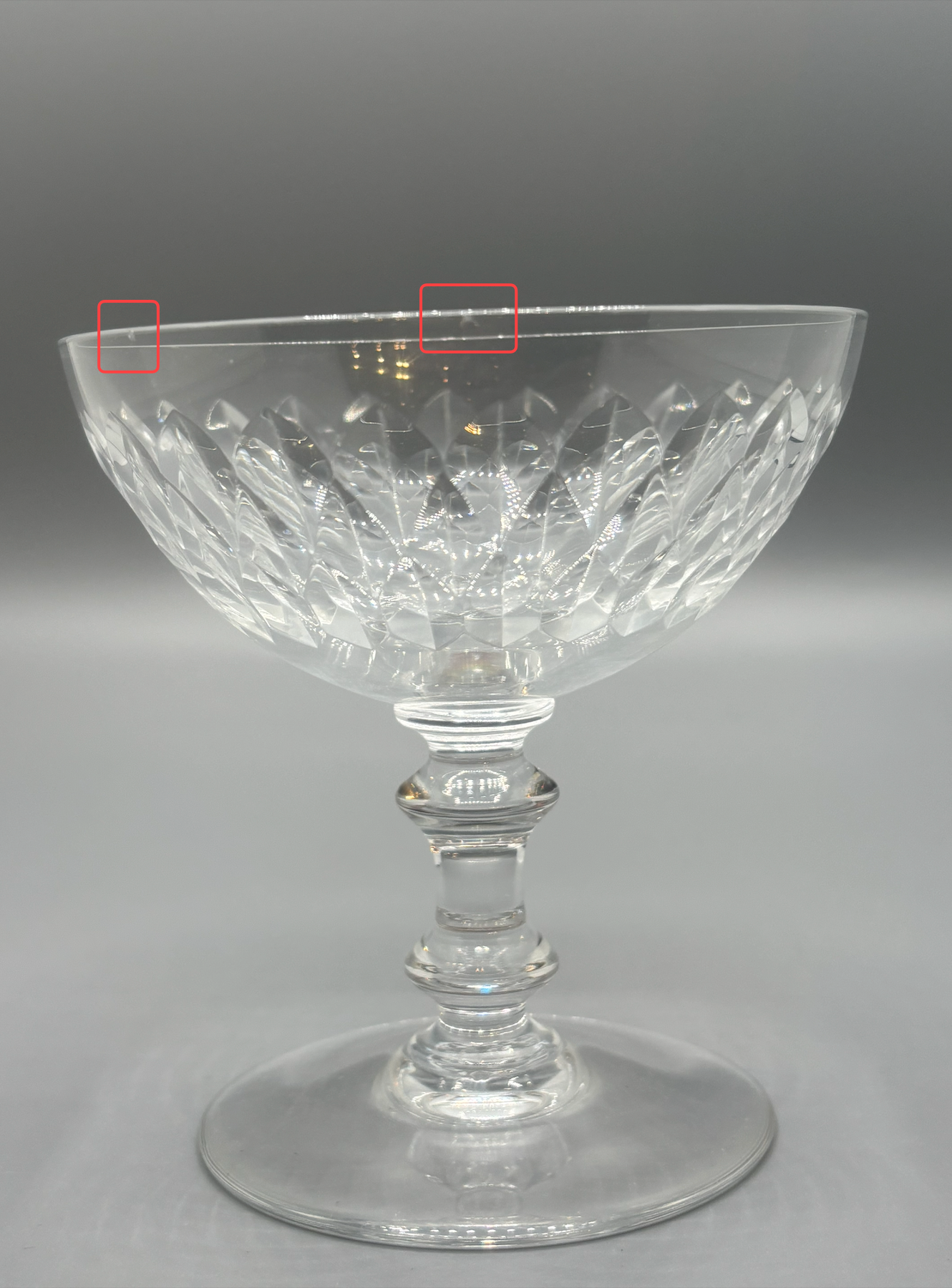 BACCARAT - 6 Coupes à champagne en cristal, modèle Armagnac