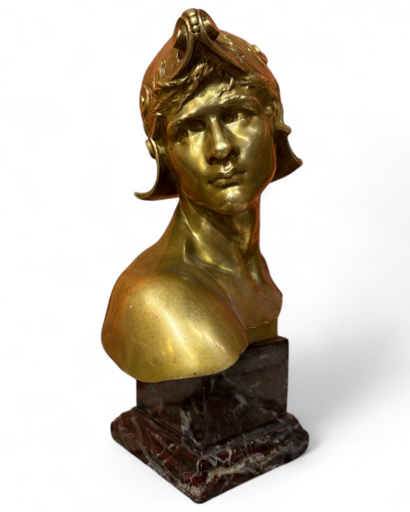 Tête De Mercure 1895 - 1900 Emmanuel Hannaux H.22 Cm