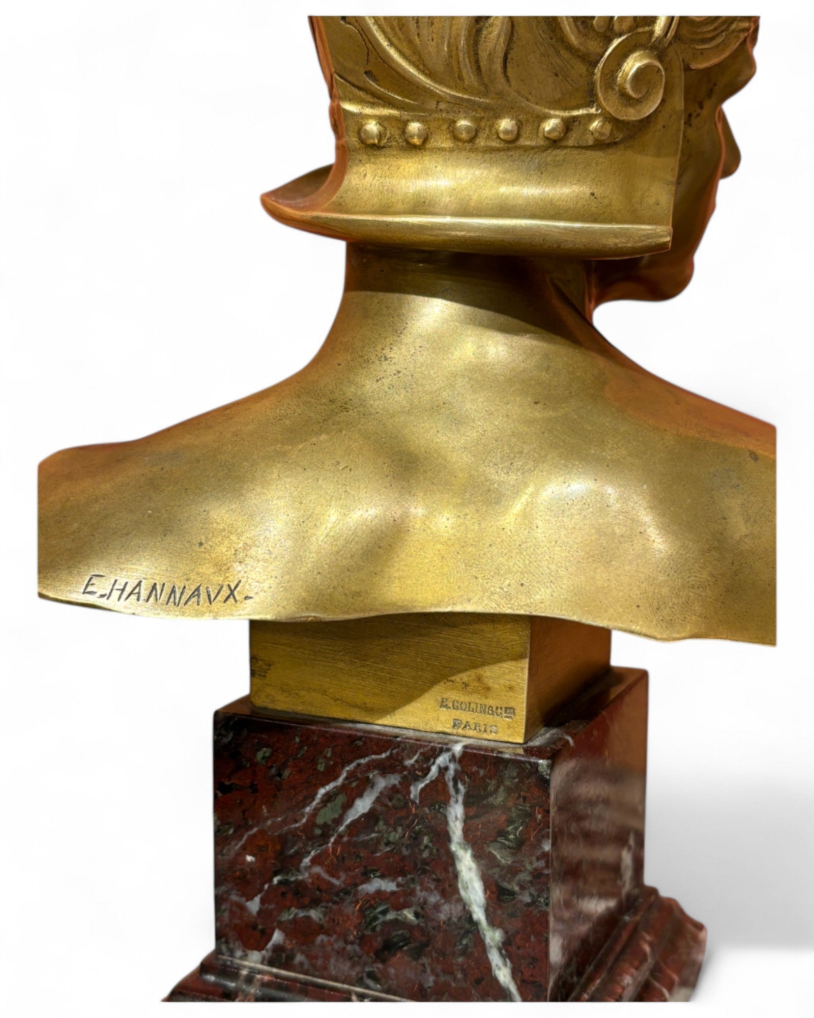 Tête De Mercure 1895 - 1900 Emmanuel Hannaux H.22 Cm