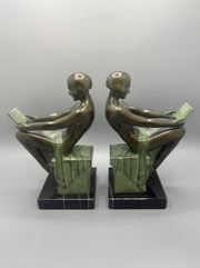 Paire de serre livres "Délassement" Max Le Verrier