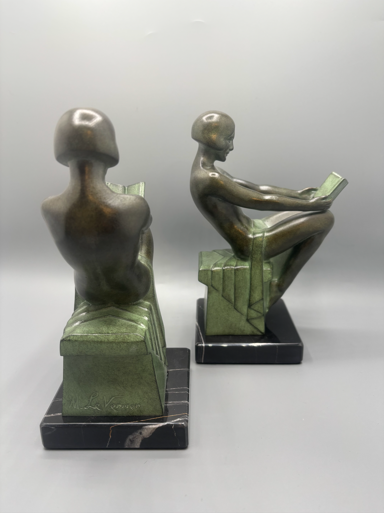 Paire de serre livres "Délassement" Max Le Verrier