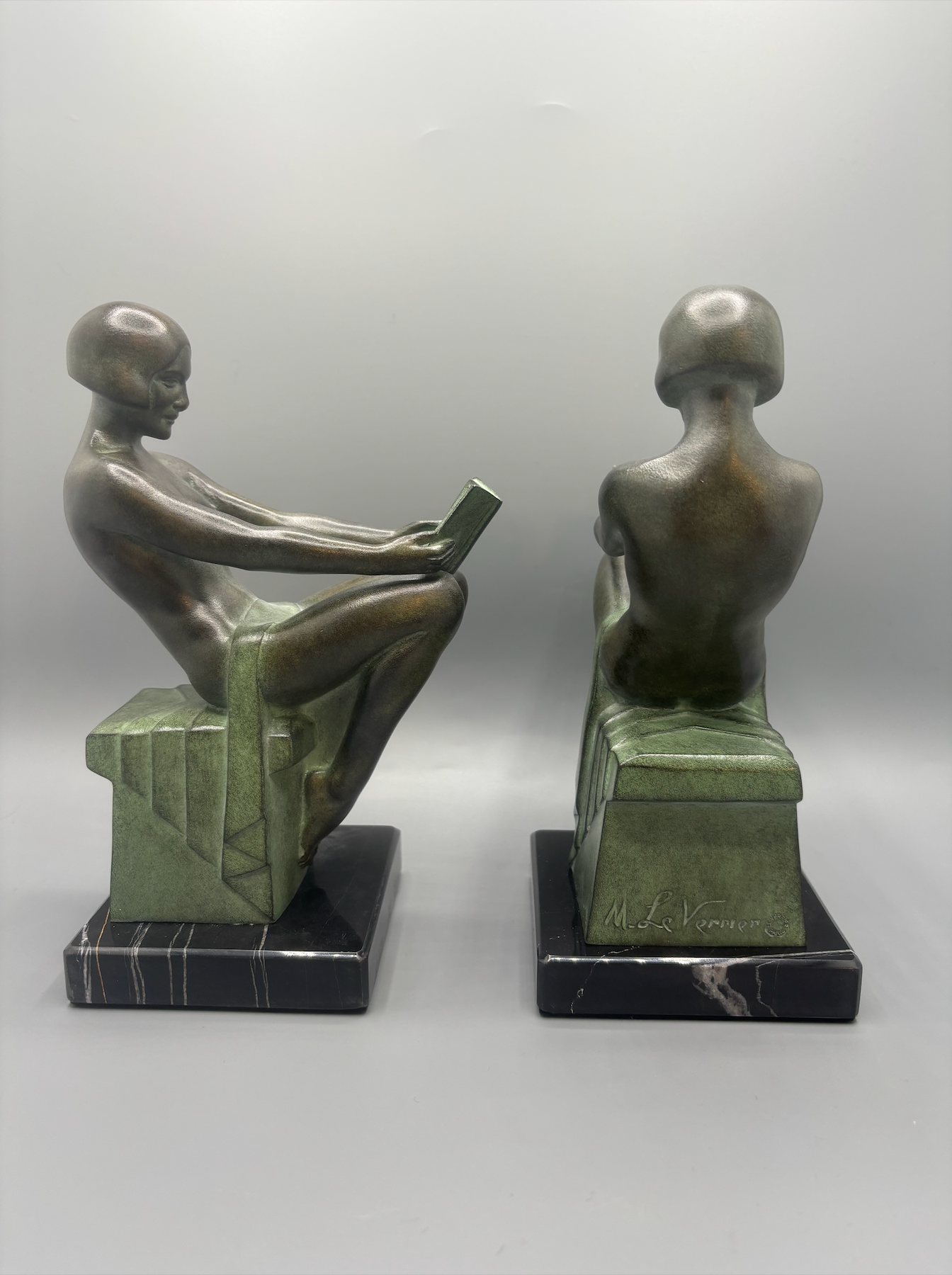 Paire de serre livres "Délassement" Max Le Verrier