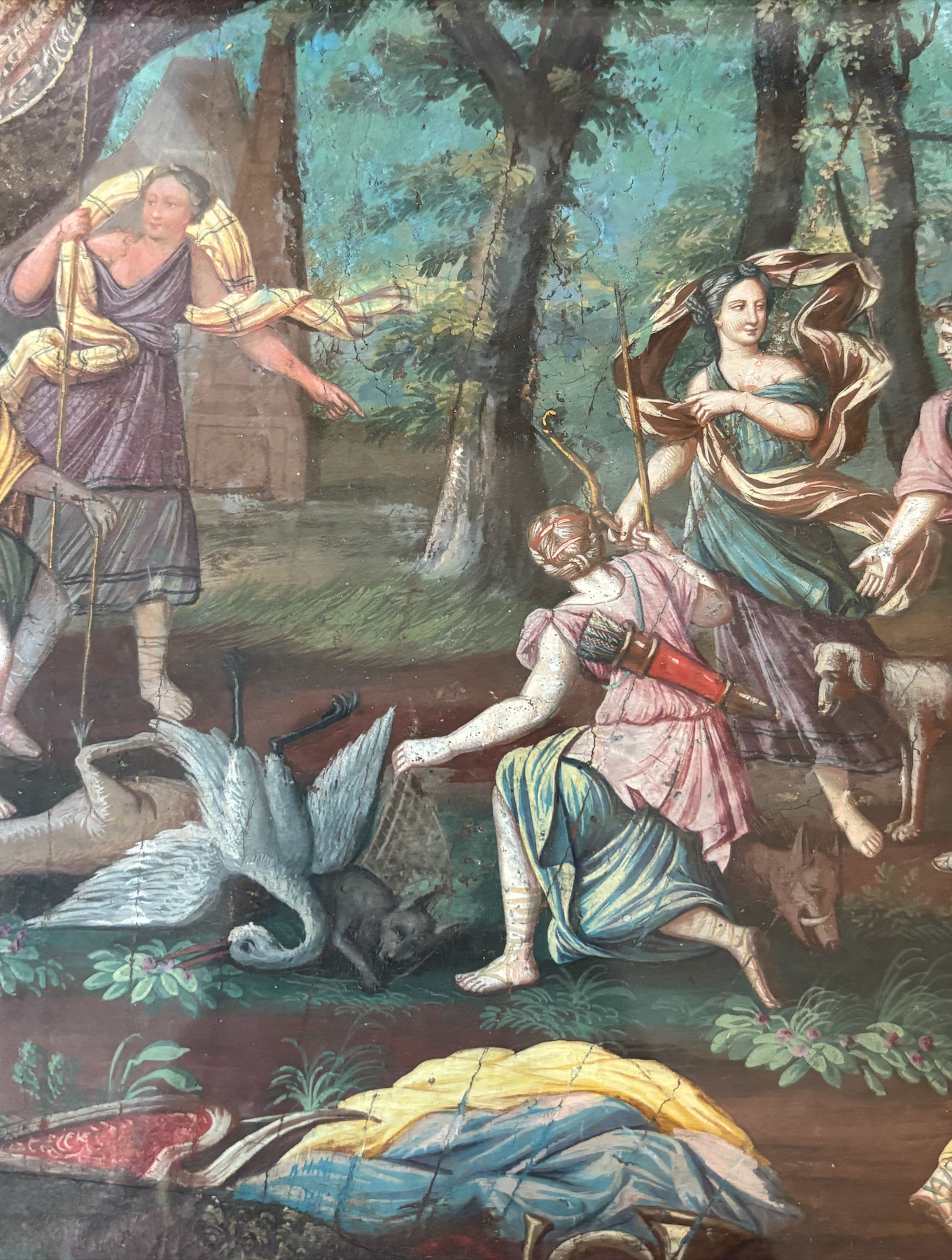 École Française du XVIIIè. « Scène de chasse mythologique»