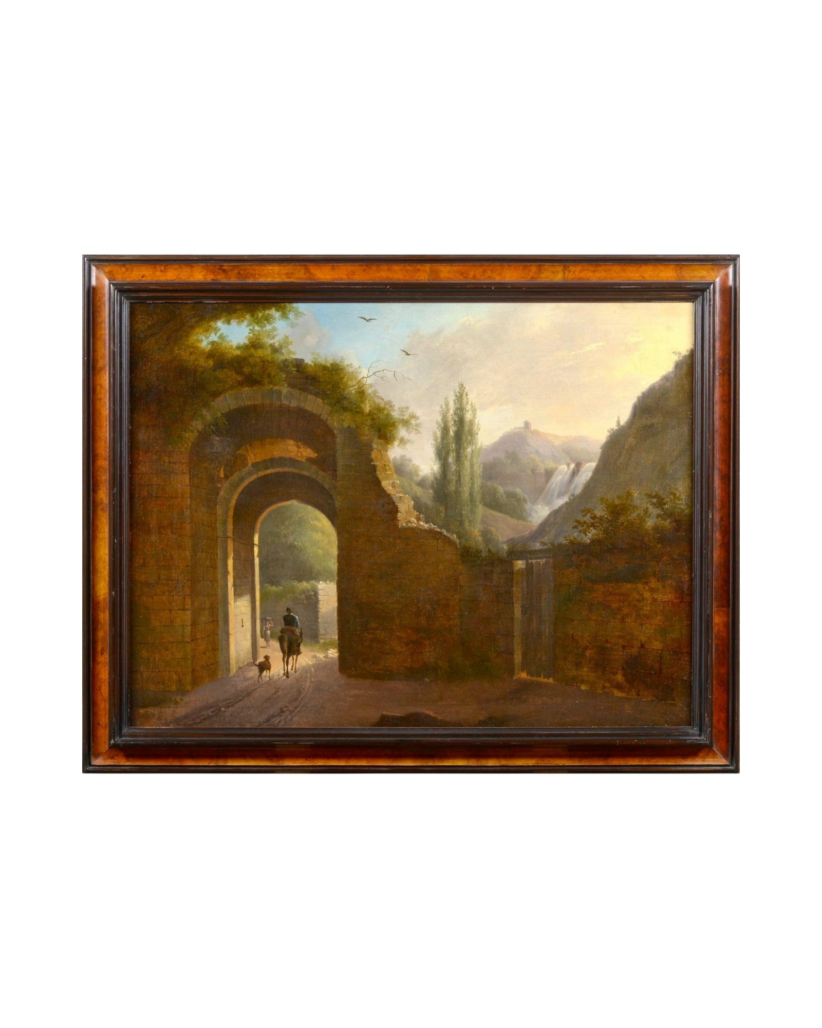 Paysage animé sur fond de ruines Ep. début XVIIIème