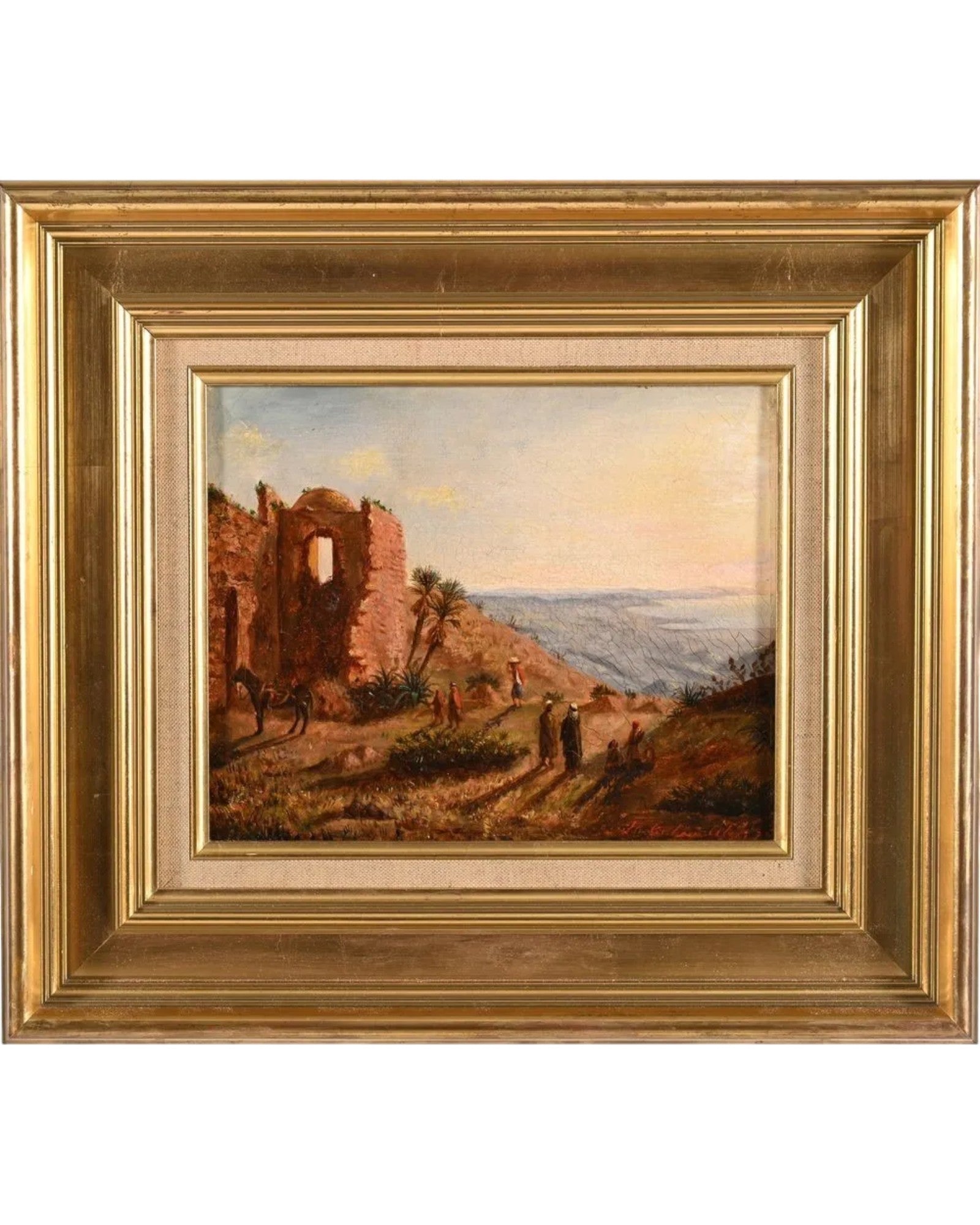 Paysage orientaliste près de Bouzareah Datée 1877