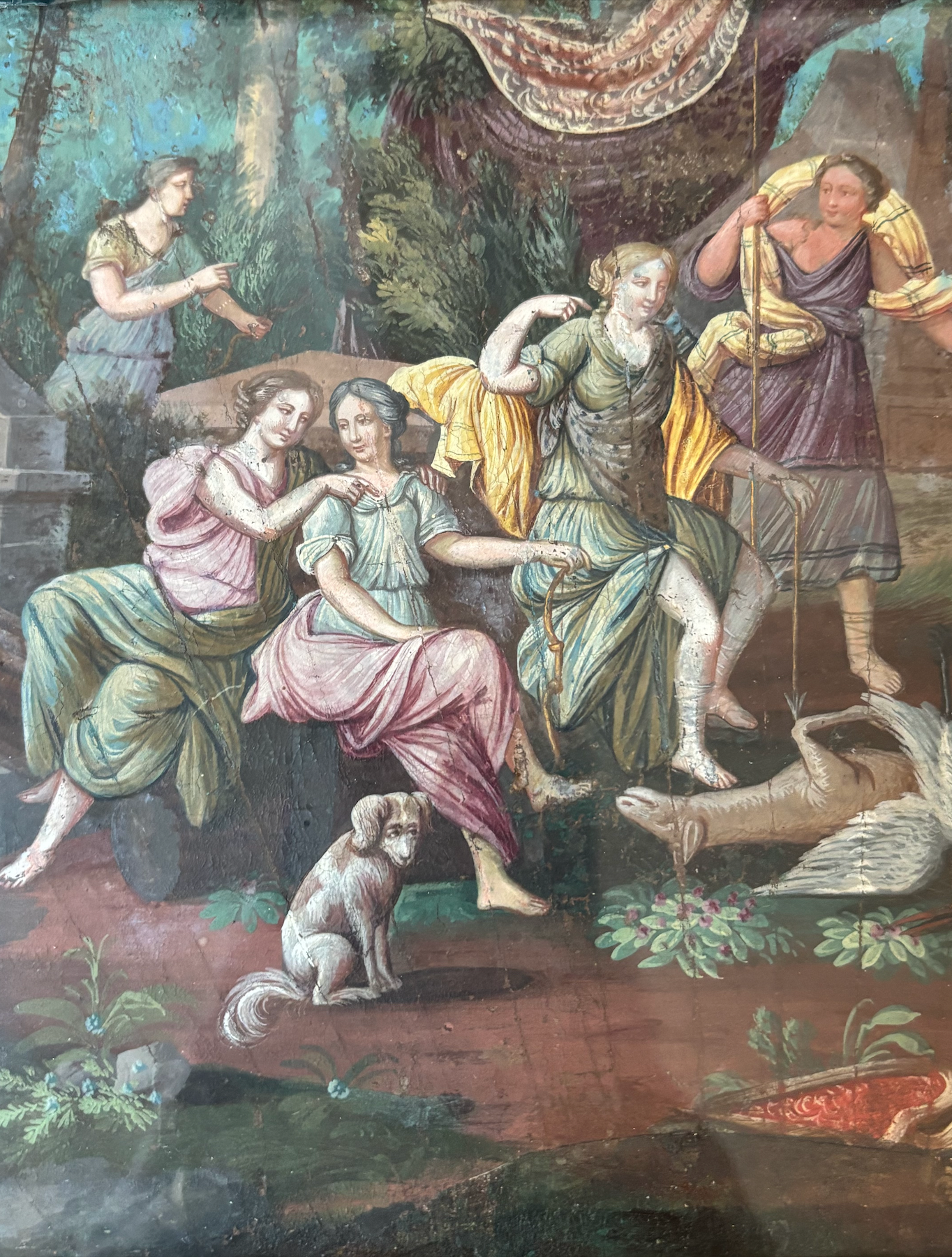 École Française du XVIIIè. « Scène de chasse mythologique»