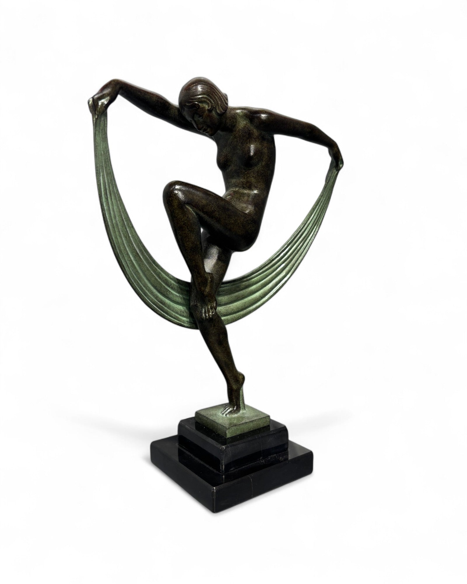 Sculpture "Folie" Denis, de style Art Déco avec cachet de fondeur Le Verrier.